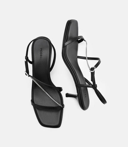 Marland Leather Heel Sandals - Black