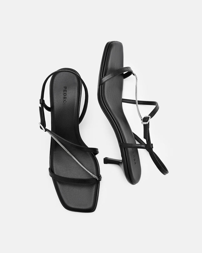 Marland Leather Heel Sandals - Black
