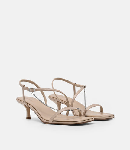 Marland Leather Heel Sandals - Nude