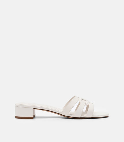 Carmel Leather Heel Sandals - Chalk