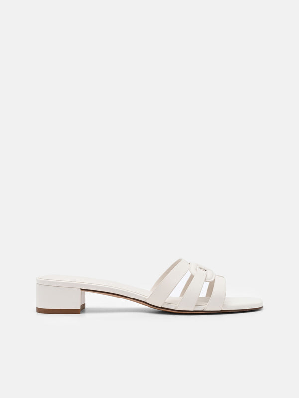 Carmel Leather Heel Sandals - Chalk