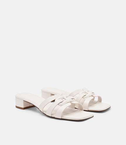 Carmel Leather Heel Sandals - Chalk