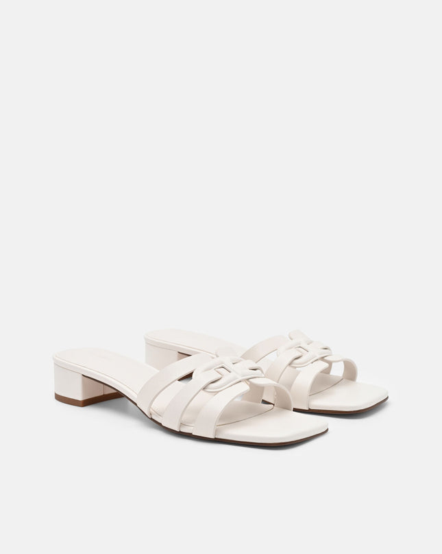 Carmel Leather Heel Sandals - Chalk