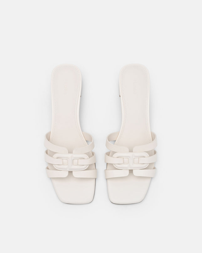 Carmel Leather Heel Sandals - Chalk