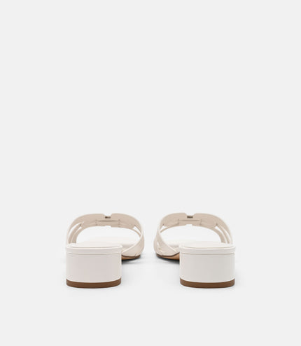 Carmel Leather Heel Sandals - Chalk