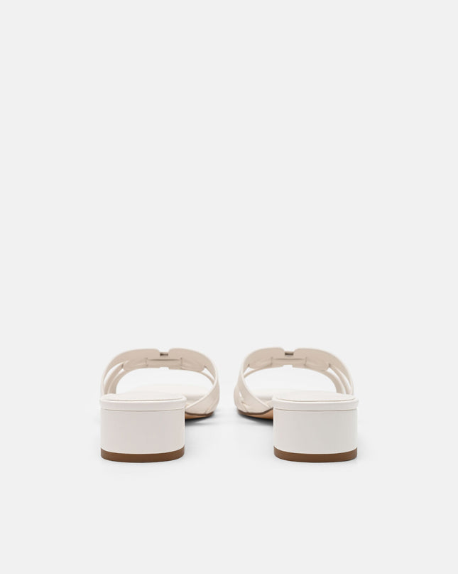 Carmel Leather Heel Sandals - Chalk