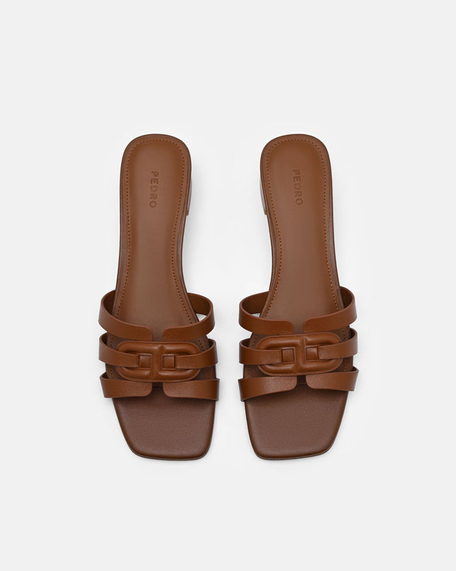 Carmel Leather Heel Sandals - Cognac