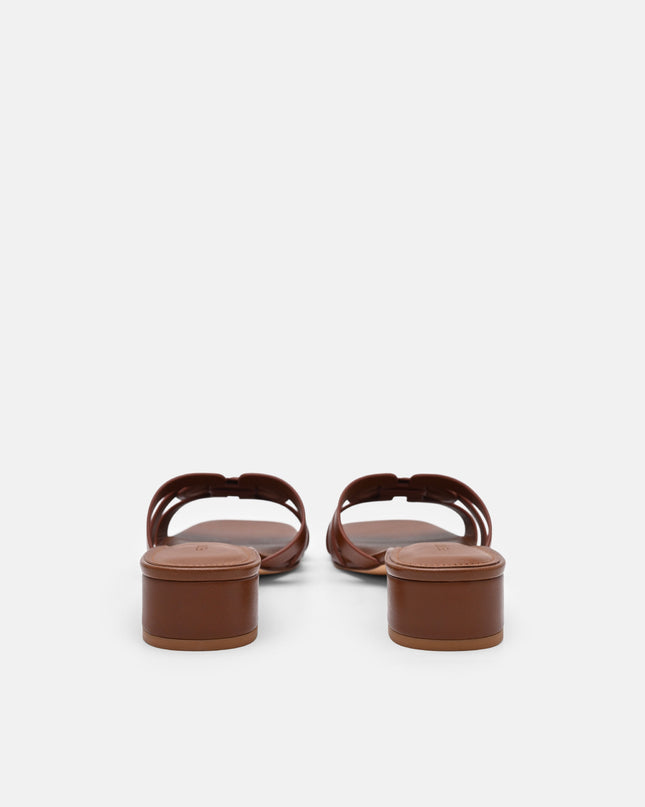 Carmel Leather Heel Sandals - Cognac