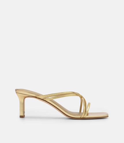 Sydney Leather Heel Sandals - Gold