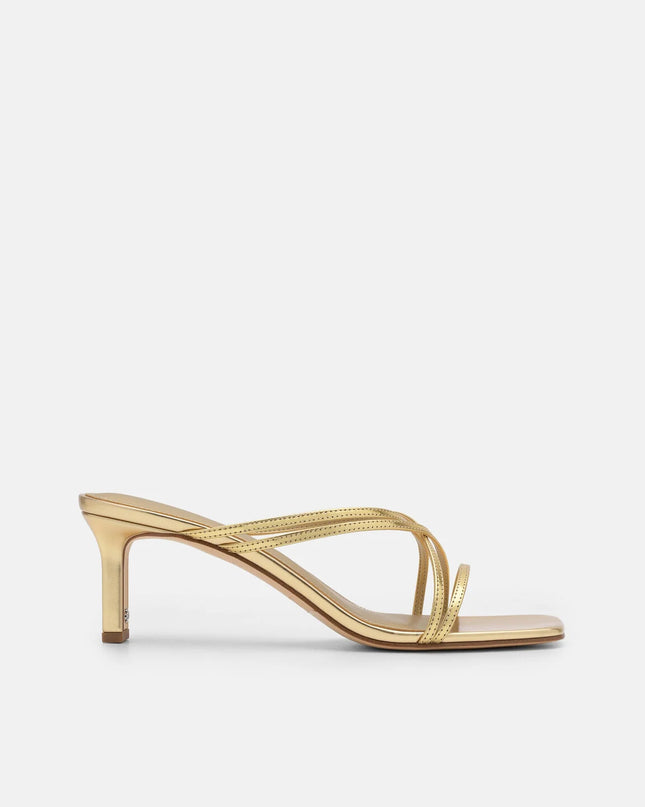 Sydney Leather Heel Sandals - Gold