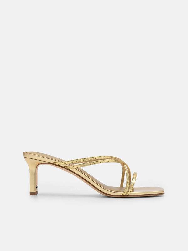 Sydney Leather Heel Sandals - Gold