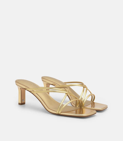 Sydney Leather Heel Sandals - Gold