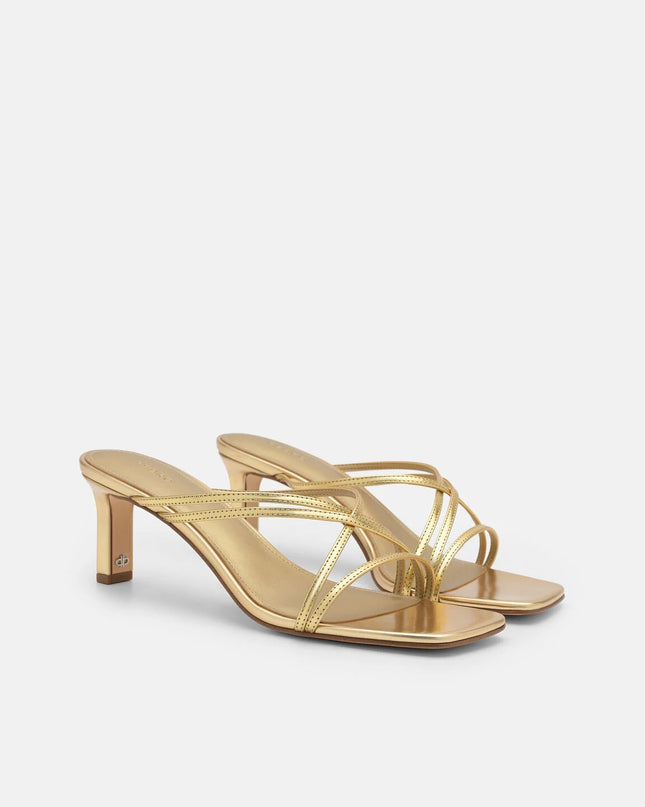 Sydney Leather Heel Sandals - Gold