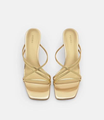 Sydney Leather Heel Sandals - Gold