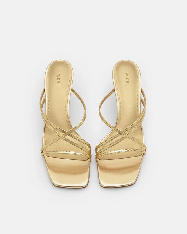 Sydney Leather Heel Sandals - Gold