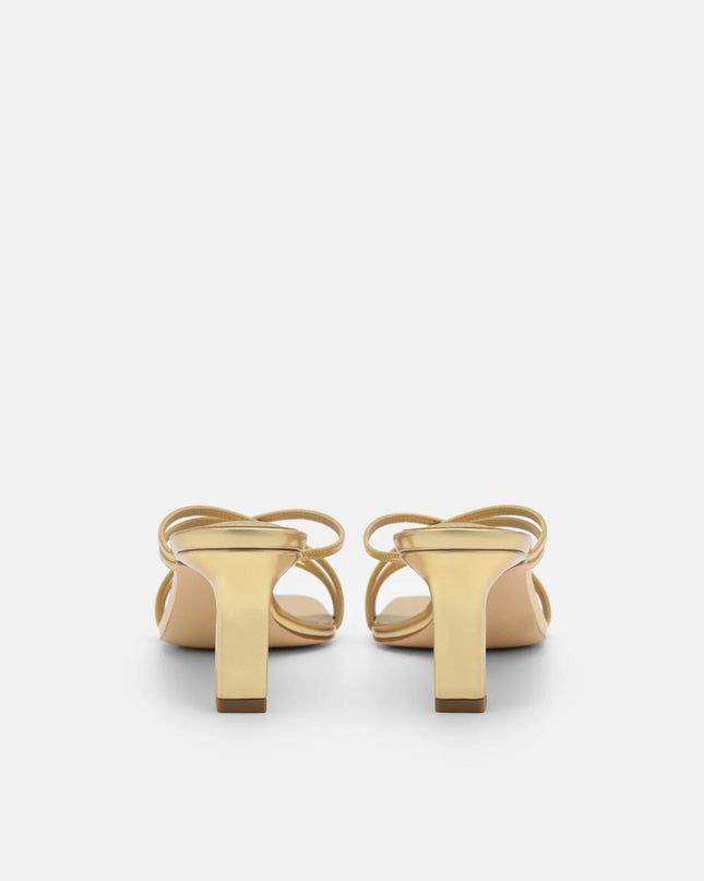 Sydney Leather Heel Sandals - Gold
