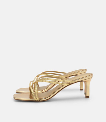 Sydney Leather Heel Sandals - Gold