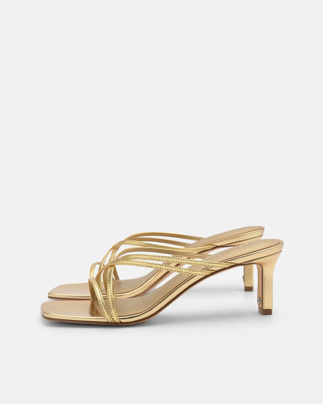 Sydney Leather Heel Sandals - Gold