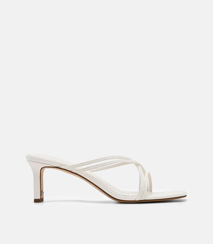 Sydney Leather Heel Sandals - Chalk