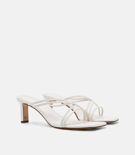 Sydney Leather Heel Sandals - Chalk