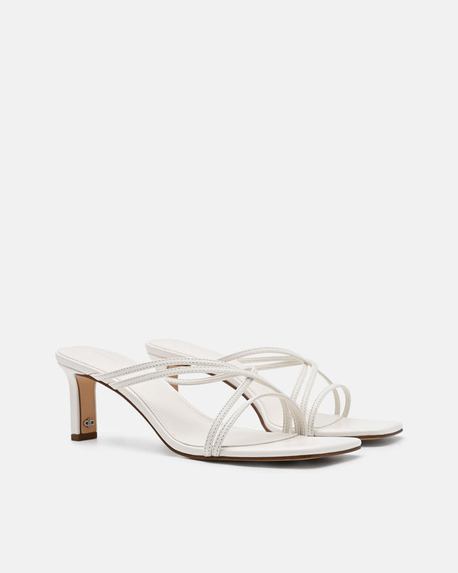 Sydney Leather Heel Sandals - Chalk