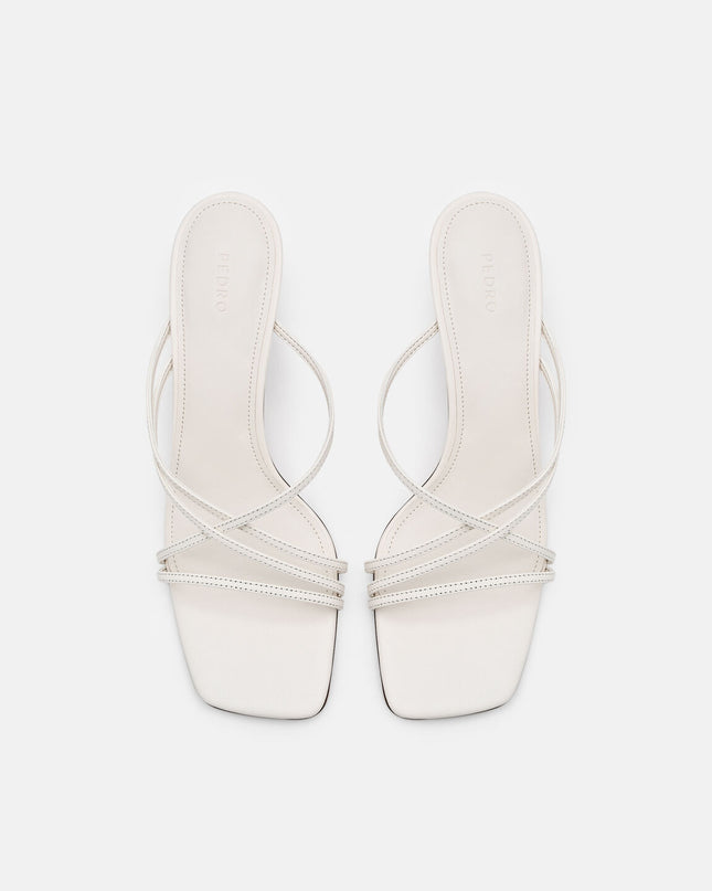 Sydney Leather Heel Sandals - Chalk