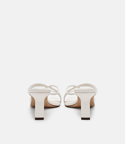 Sydney Leather Heel Sandals - Chalk