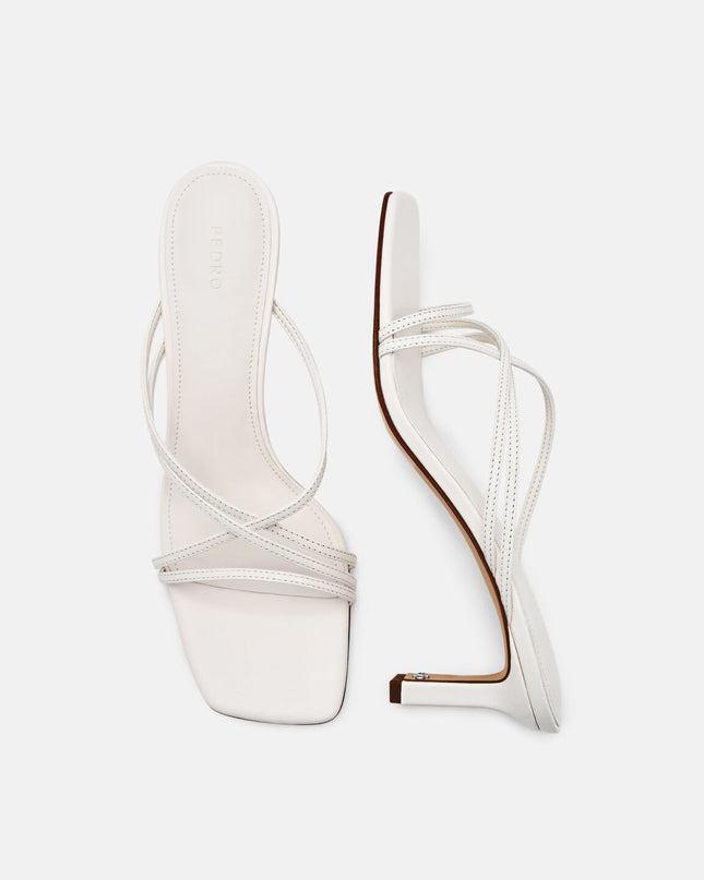 Sydney Leather Heel Sandals - Chalk