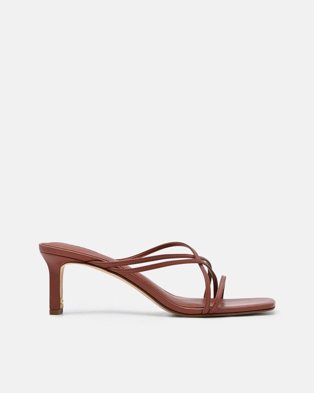 Sydney Leather Heel Sandals - Brick