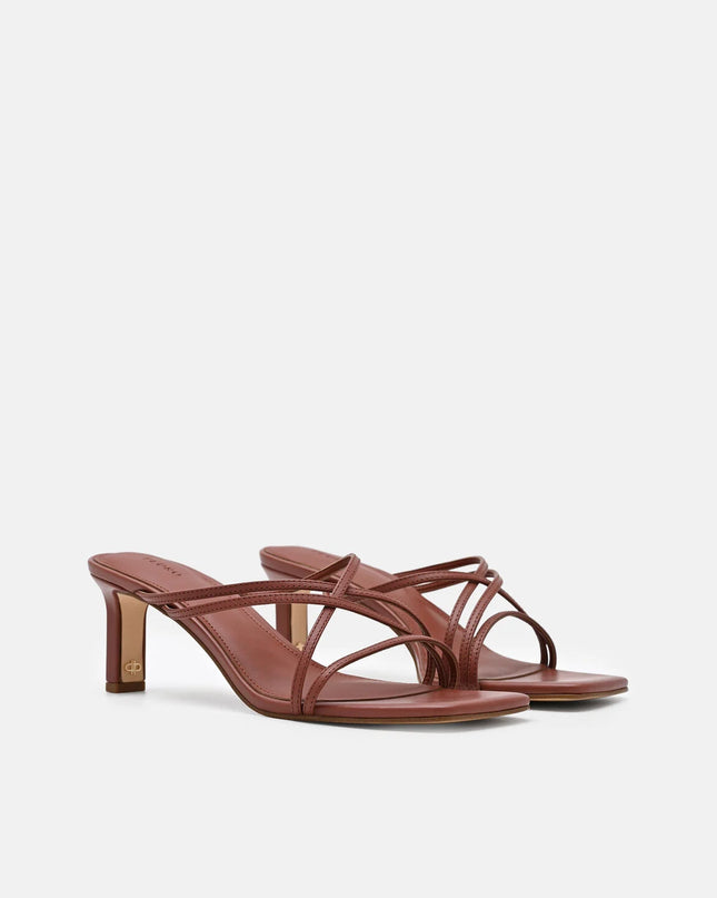 Sydney Leather Heel Sandals - Brick