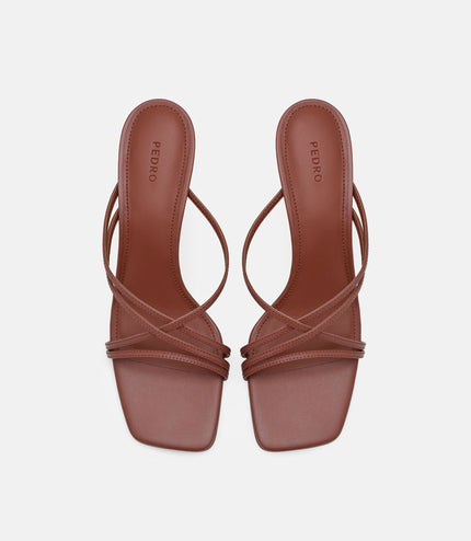 Sydney Leather Heel Sandals - Brick