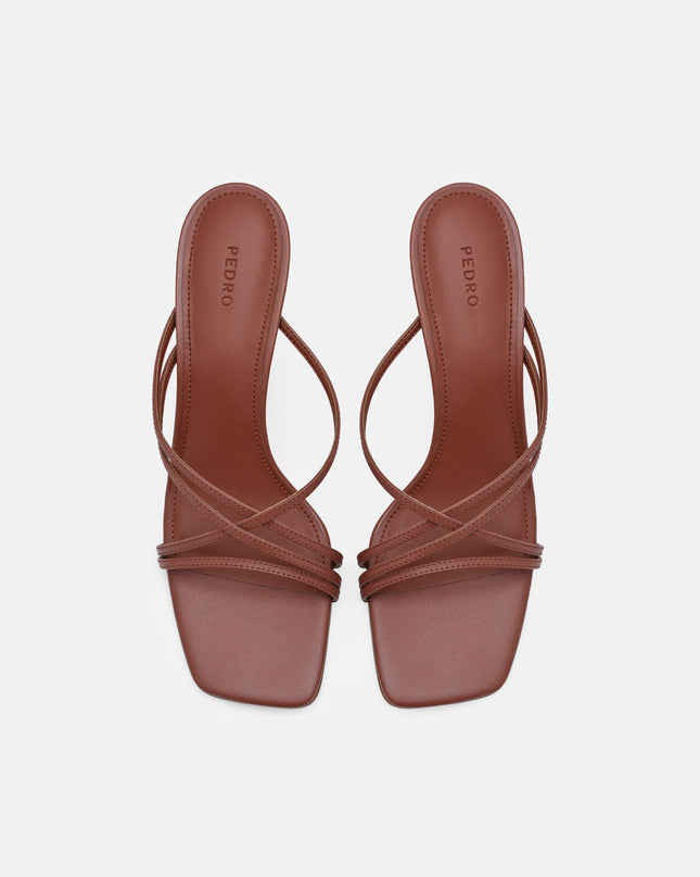 Sydney Leather Heel Sandals - Brick