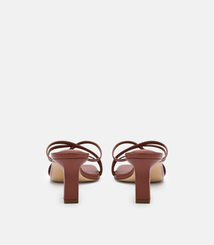 Sydney Leather Heel Sandals - Brick