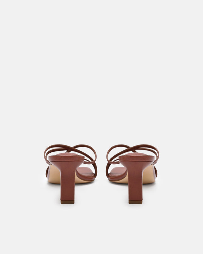 Sydney Leather Heel Sandals - Brick