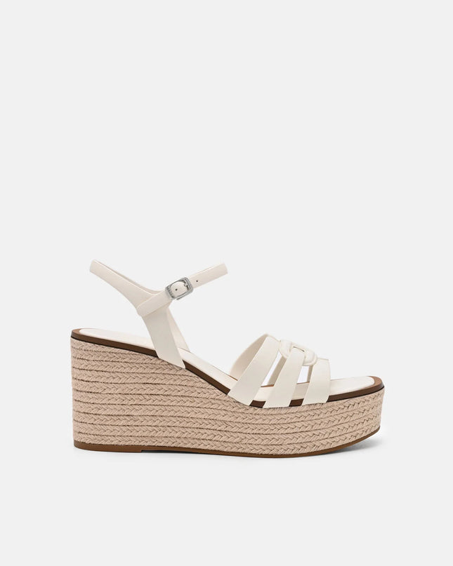 Carmel Leather Wedge Sandals - Chalk
