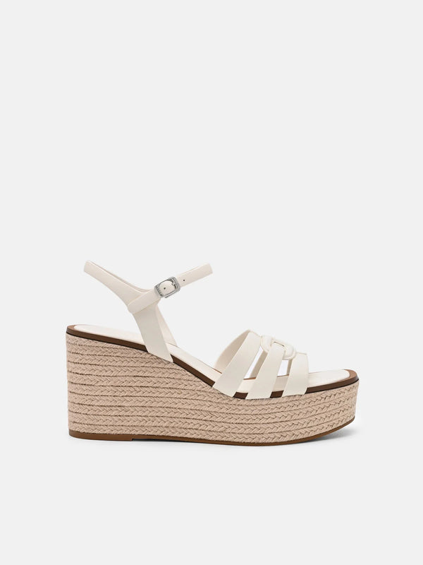 Carmel Leather Wedge Sandals - Chalk