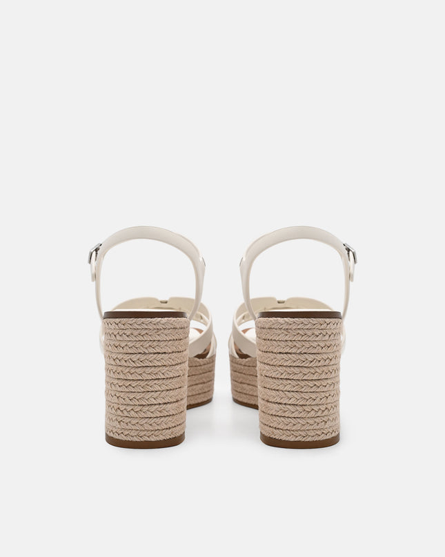 Carmel Leather Wedge Sandals - Chalk