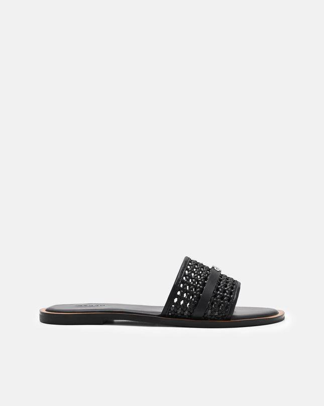 Sadie Woven Slide Sandals - Black Weave