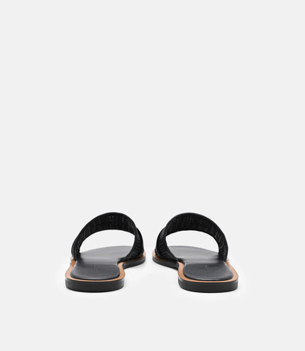 Sadie Woven Slide Sandals - Black Weave