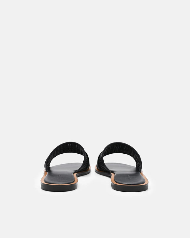 Sadie Woven Slide Sandals - Black Weave