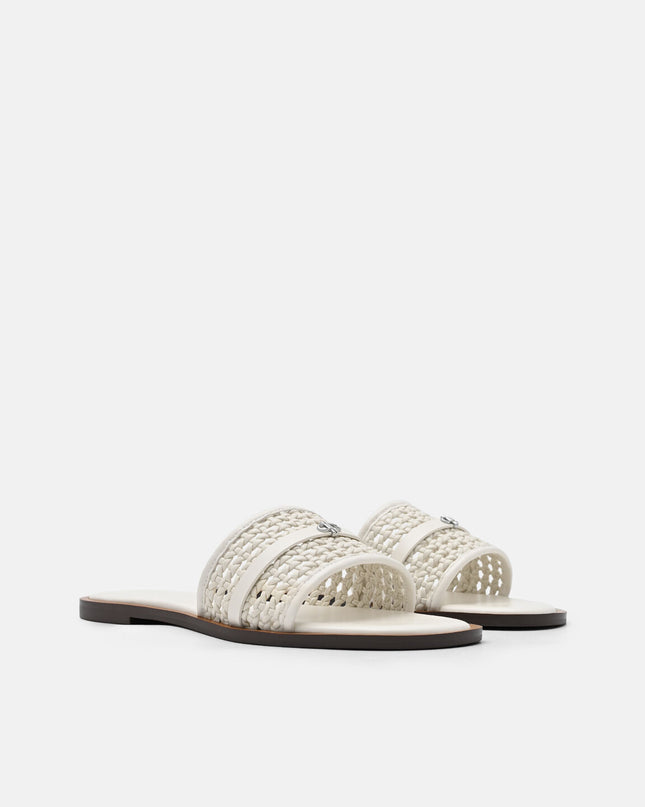Sadie Woven Slide Sandals - Chalk Weave