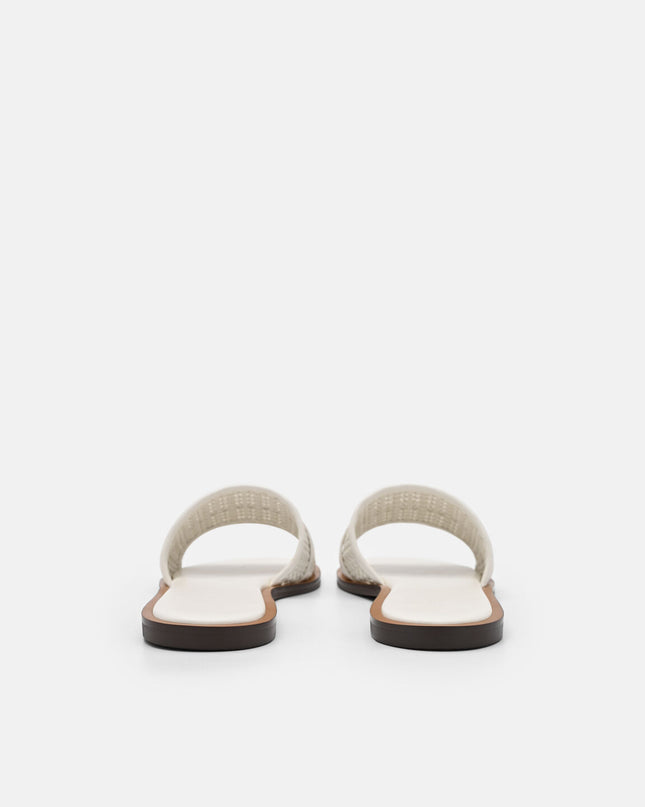 Sadie Woven Slide Sandals - Chalk Weave
