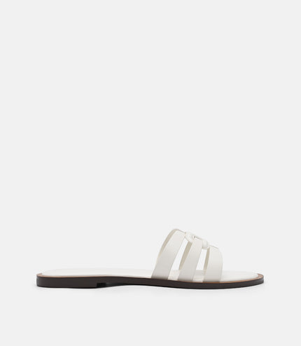 Carmel Leather Slide Sandals - Chalk