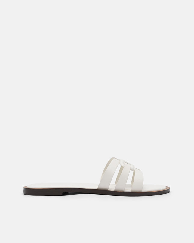 Carmel Leather Slide Sandals - Chalk