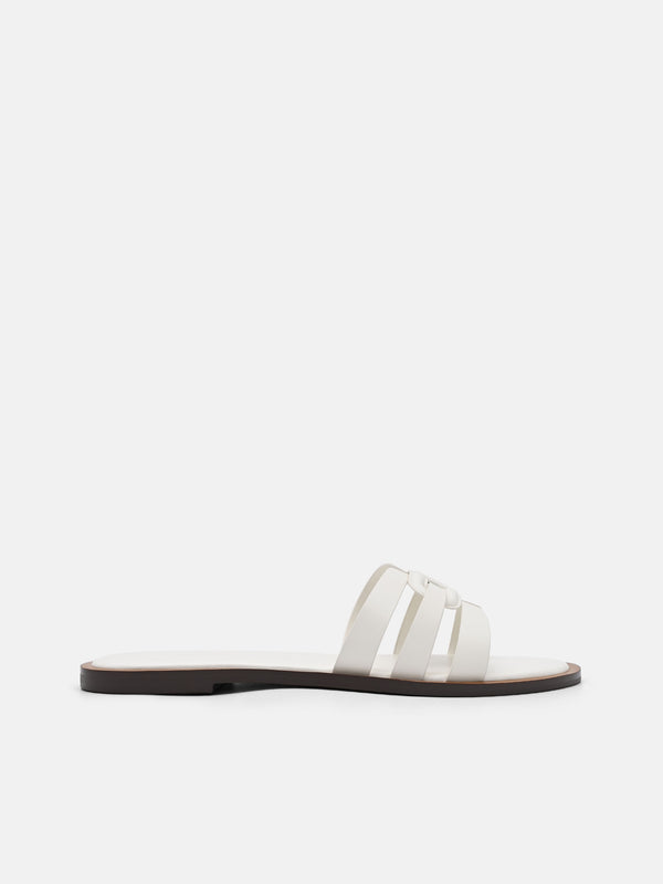Carmel Leather Slide Sandals - Chalk