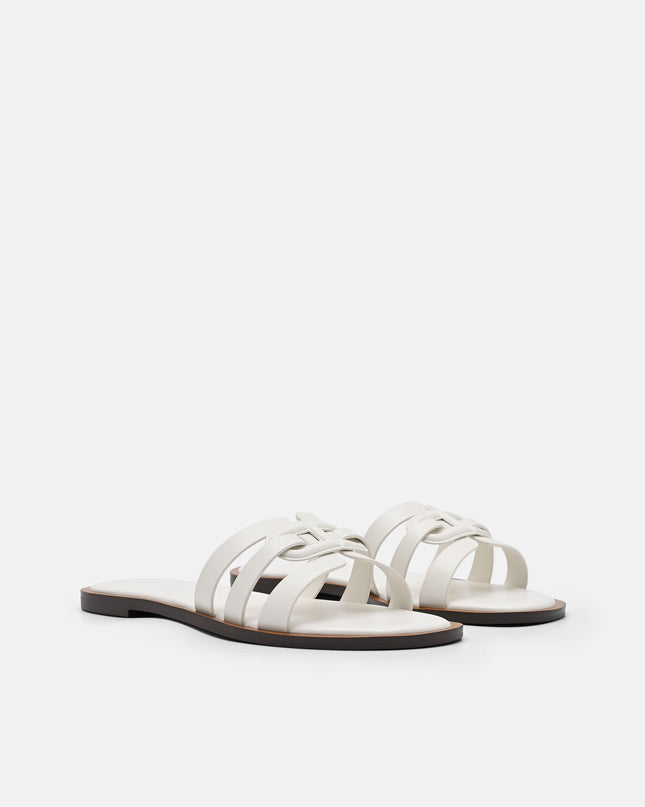 Carmel Leather Slide Sandals - Chalk
