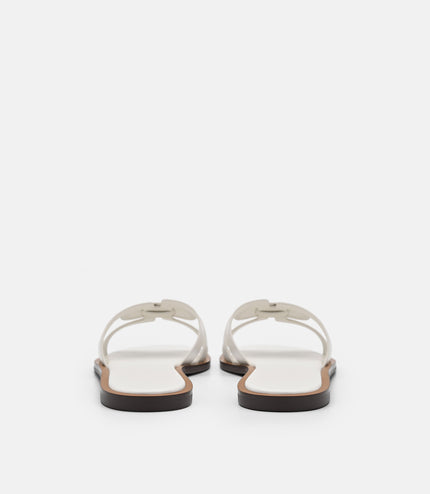 Carmel Leather Slide Sandals - Chalk