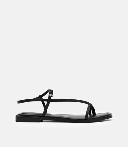 Ashby Leather Strappy Sandals - Black