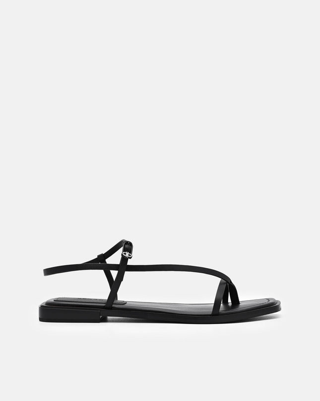 Ashby Leather Strappy Sandals - Black