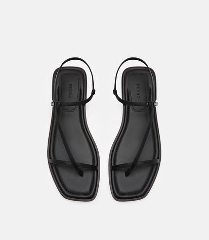 Ashby Leather Strappy Sandals - Black